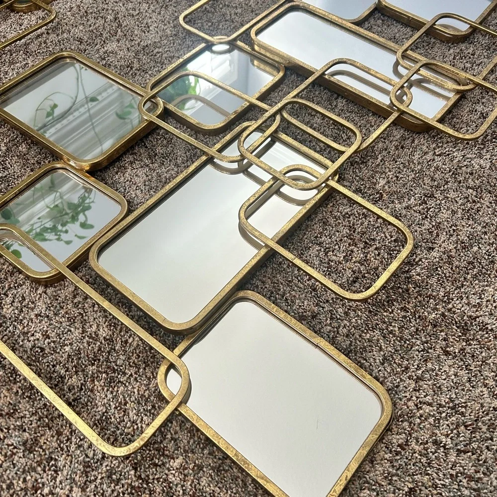 Modern Gold and White Wall Decor Set for 2